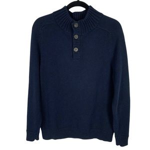 J. Crew Cotton Mock Neck Henley Pullover Sweater (Men’s Medium)